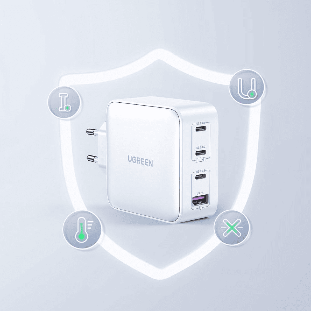UGREEN Nexode 100W 4 - Port PD GaN Fast Charger EU (White) - TeqClub.com