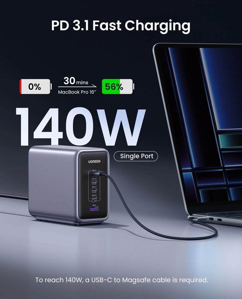 UGREEN Nexode 300W 5 - Port PD GaN Fast Charger EU - TeqClub.com