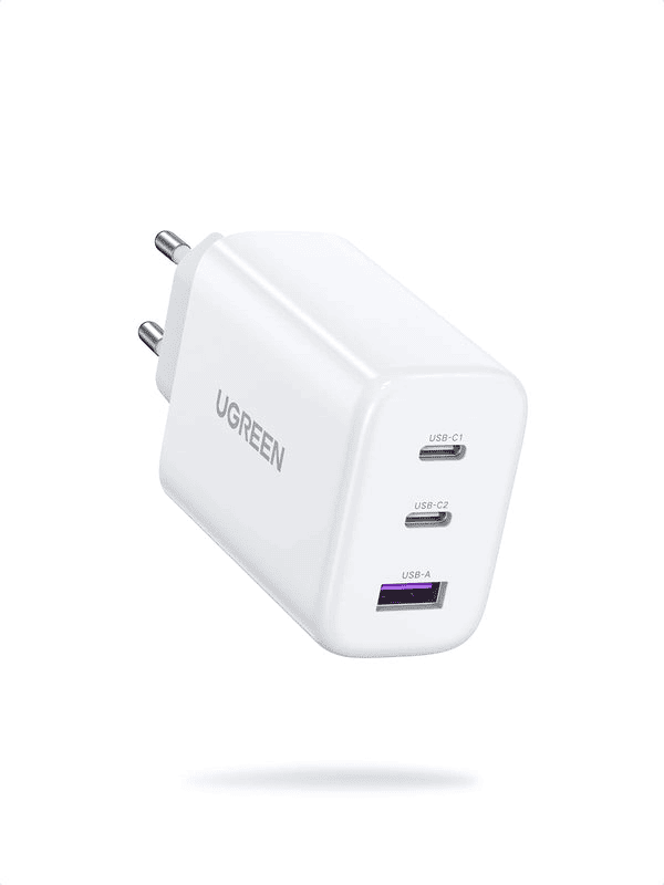 UGREEN Nexode 65W 3 - Port PD GaN Fast Charger EU (White) - TeqClub.com