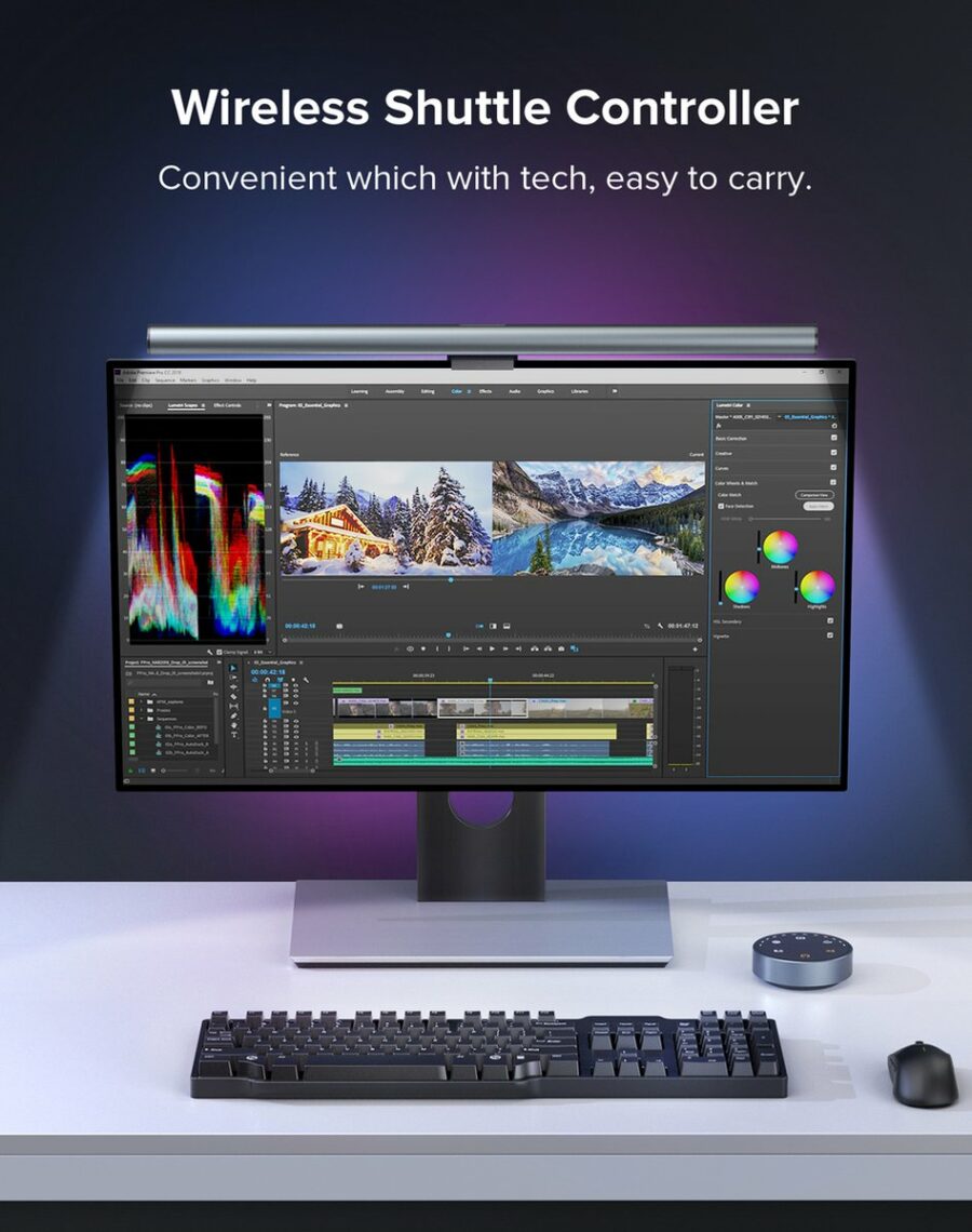 Elesense Computermonitor lichtbalk draadloze bediening