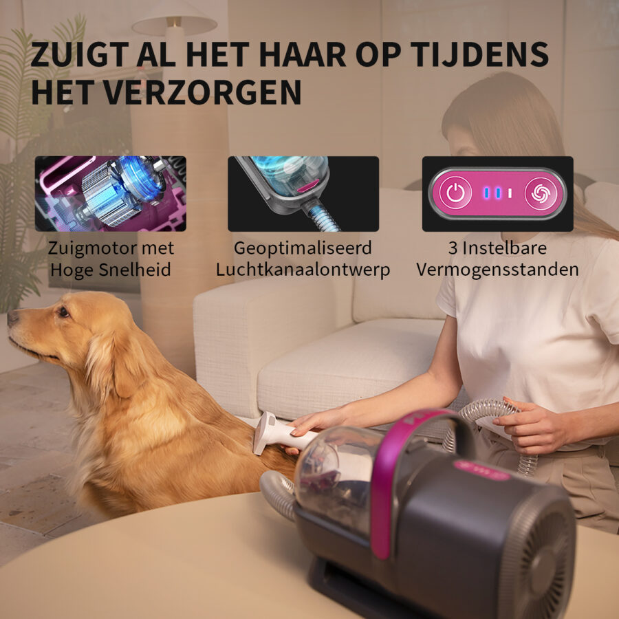 PetKit Airclipper 5 in 1 Pet Grooming Vacuum- lifestyle