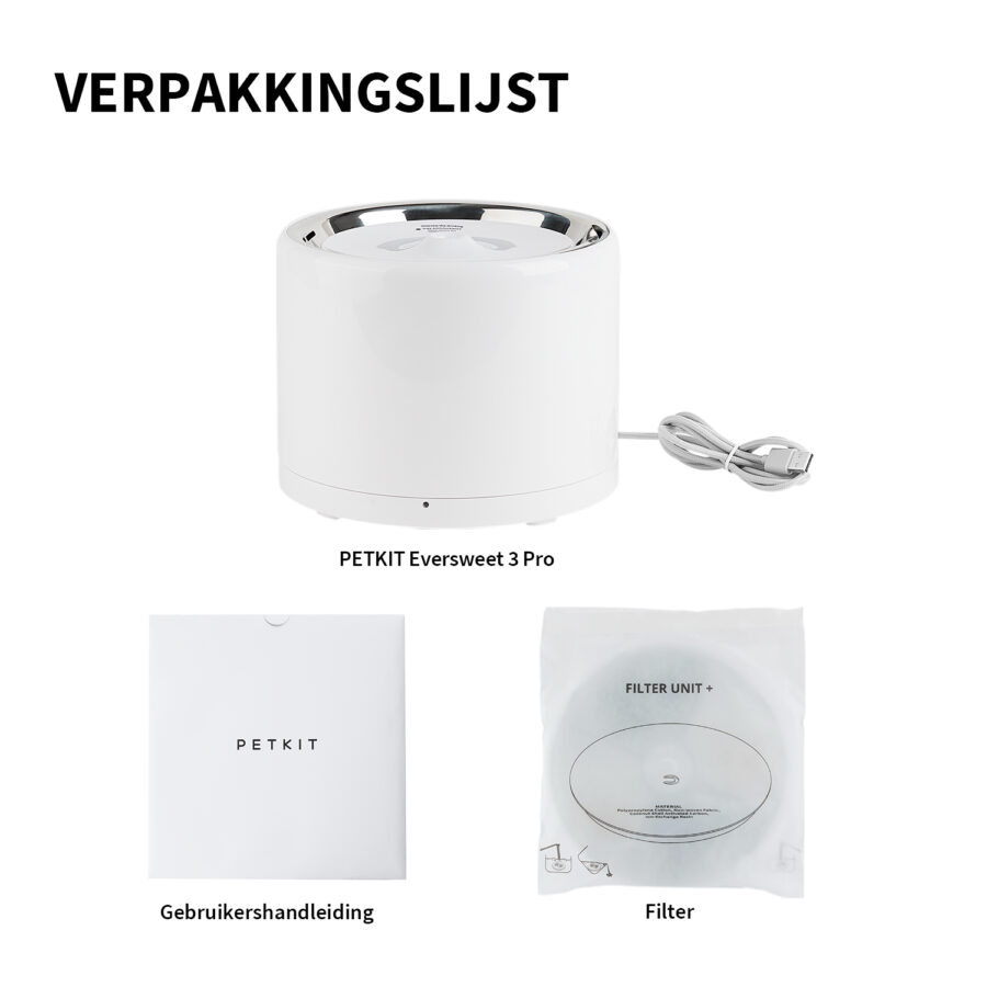 PetKit Eversweet 3 PRO-Wireless - verpakkingslijst