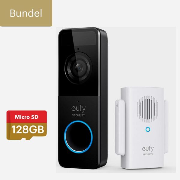 Eufy Deurbel met Gong en 128GB Micro SDkaart - bundel