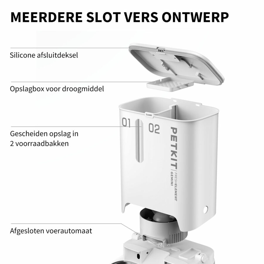 PETKIT Fresh Element Gemini -  Voerautomaat- slot