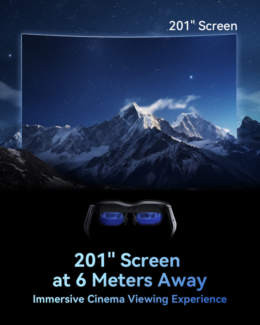 rayneo air 2 201 inch screen at 6 meters away