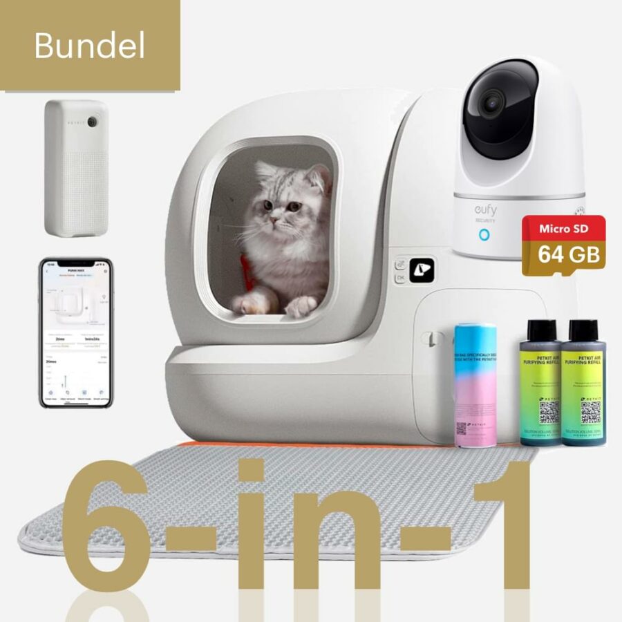 PETKIT Pura MAX – 6-in-1 Bundel - Automatische Kattenbak met AI Pet Camera 2K 64GB - main
